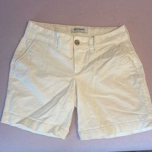 White chino shorts